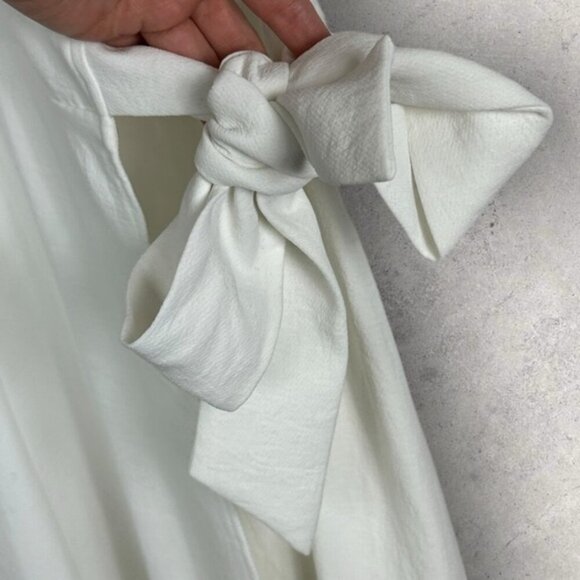 Sezane White Midi Wrap Dress Apolline Ecru White Size 36 French US 4 Minimalist - Picture 7 of 14